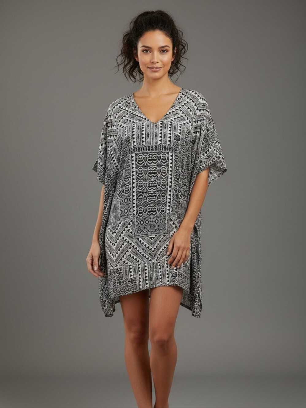 H&M Monochrome Patterned Swim Coverup